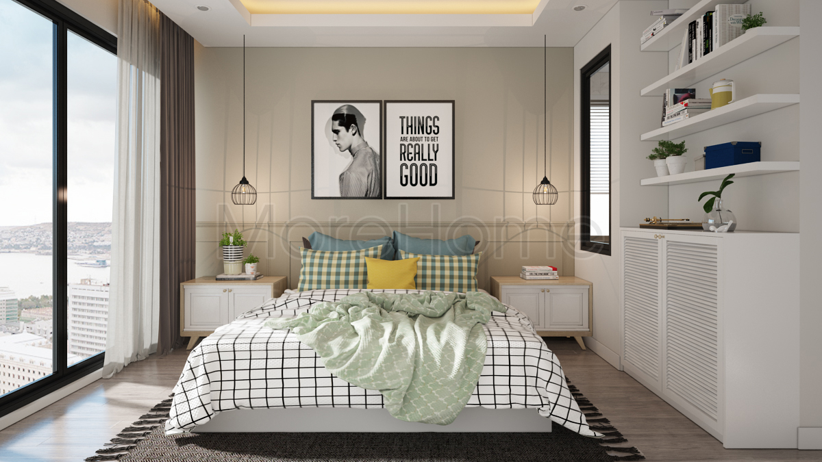 Thiết kế nội thất phòng ngủ chung cư nhỏ đẹp tiện nghi hiện đại